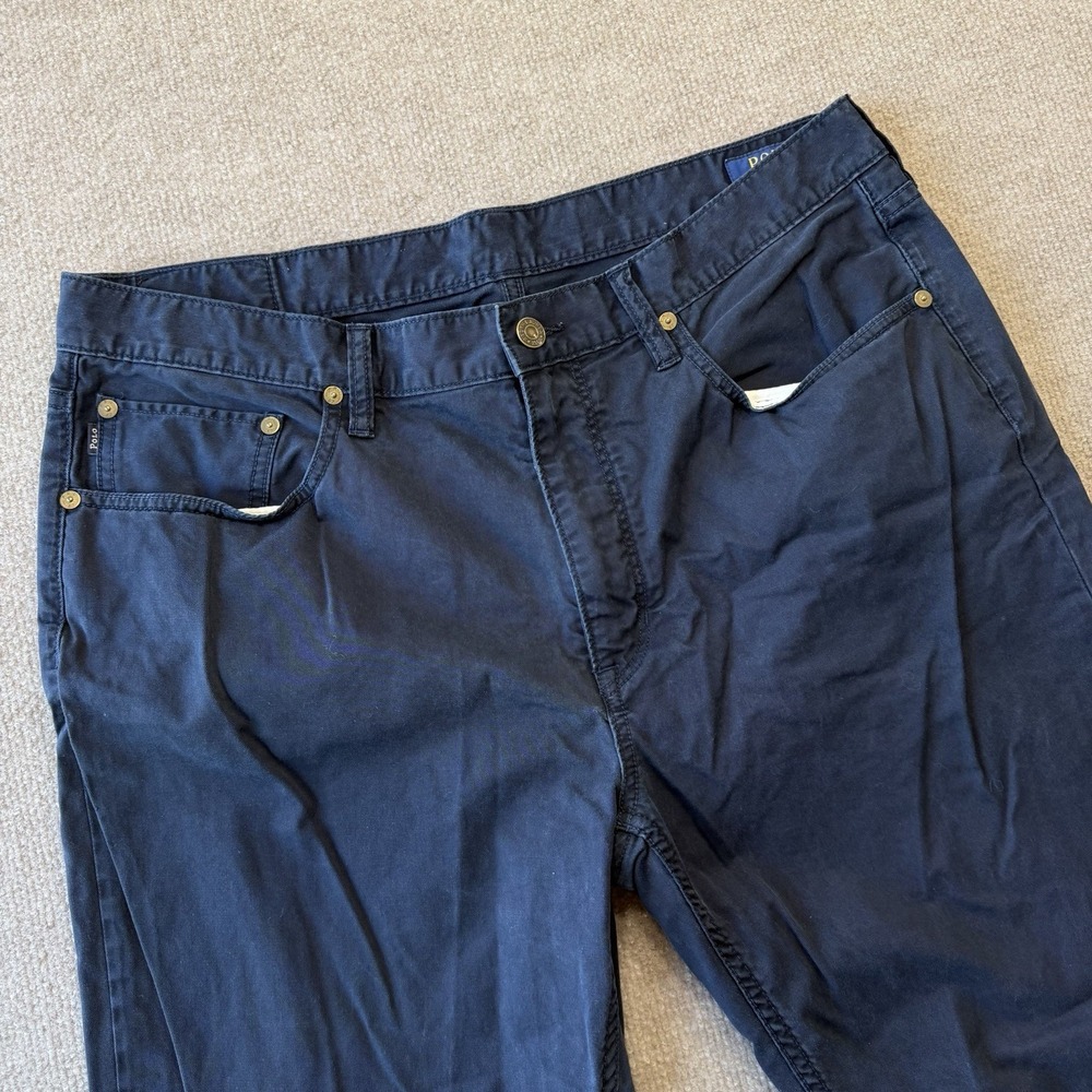 Polo Ralph Lauren Chino‎ Pants Mens Blue Stretch Straight Fit Size 34x30
